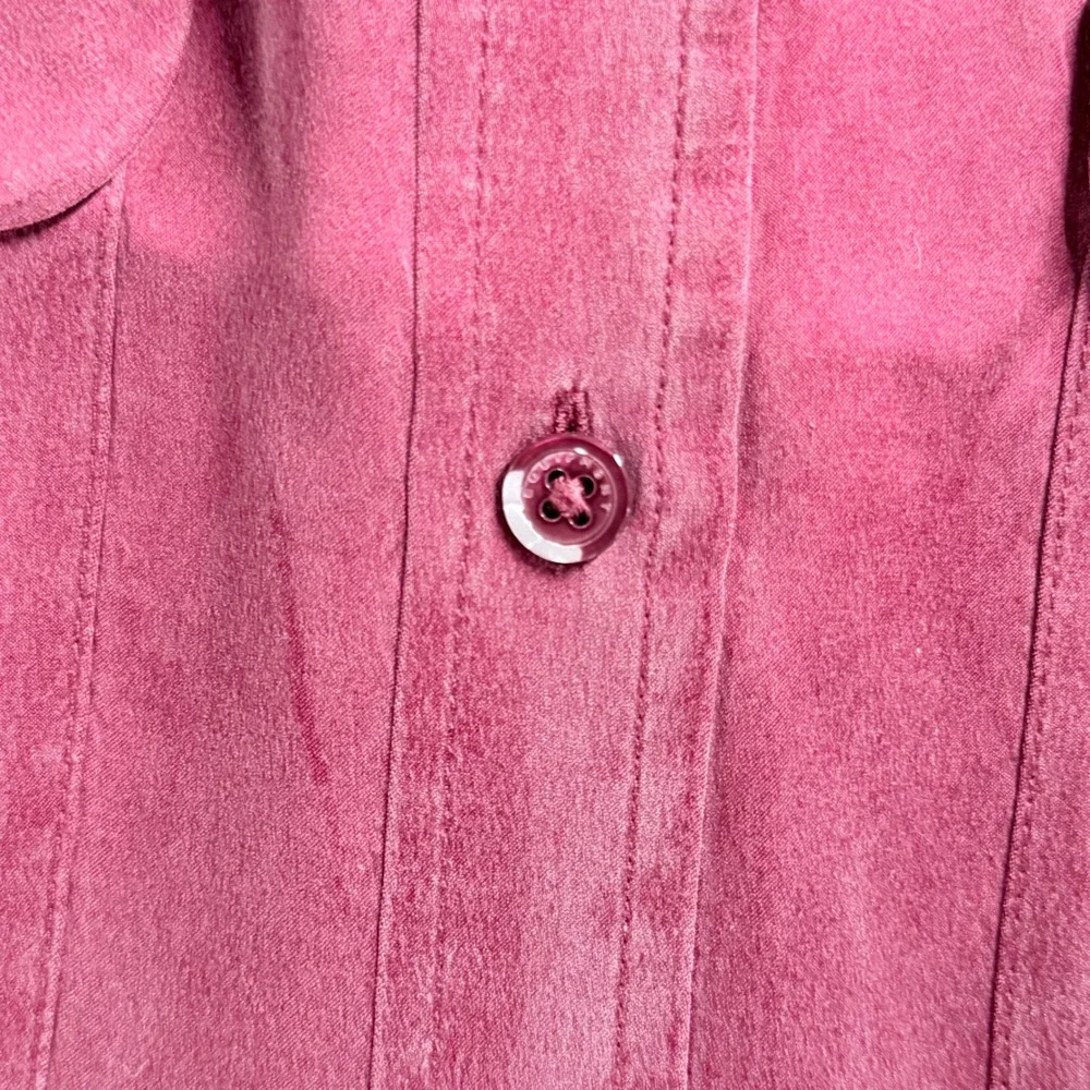 Equipment Femme Shirt Women XS Burgundy Silk Long Sleeve Button Down Pockets